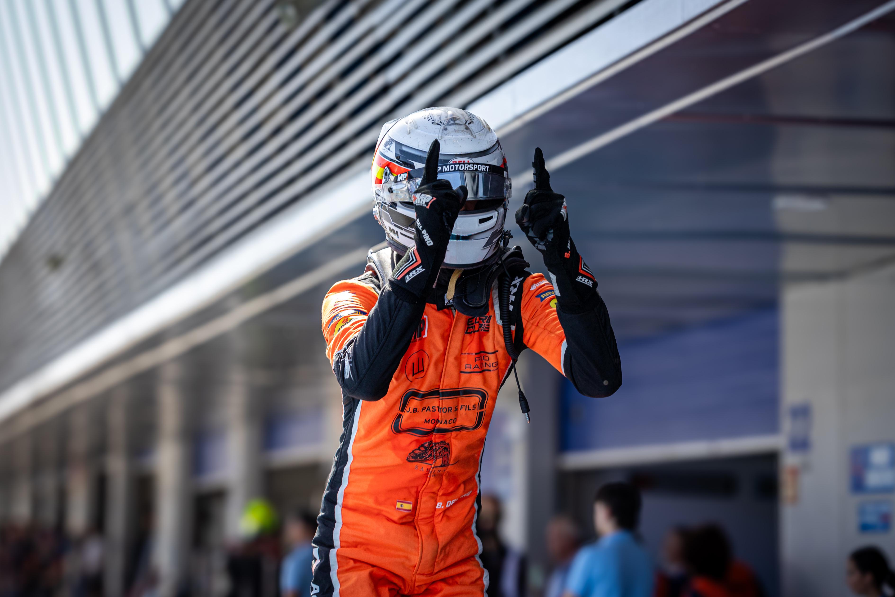 Bruno Del Pino Celebrating his win on Race 2 of the 2025 Eurocup round in Jerez